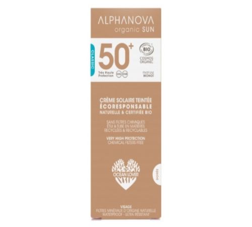 Crema Solar Facial Bio SPF50 con Color Bio 50ml Alphanova