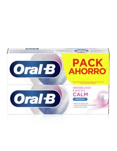 ORAL-B SENSIBILIDAD Y ENCIAS CALM 2 TUBOS 75 ML PACK AHORRO